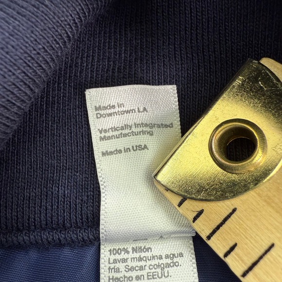 American Apparel‎ Jacket Mens Medium Blue Windbreaker Full Zip Nylon USA LA Made - Picture 4 of 9